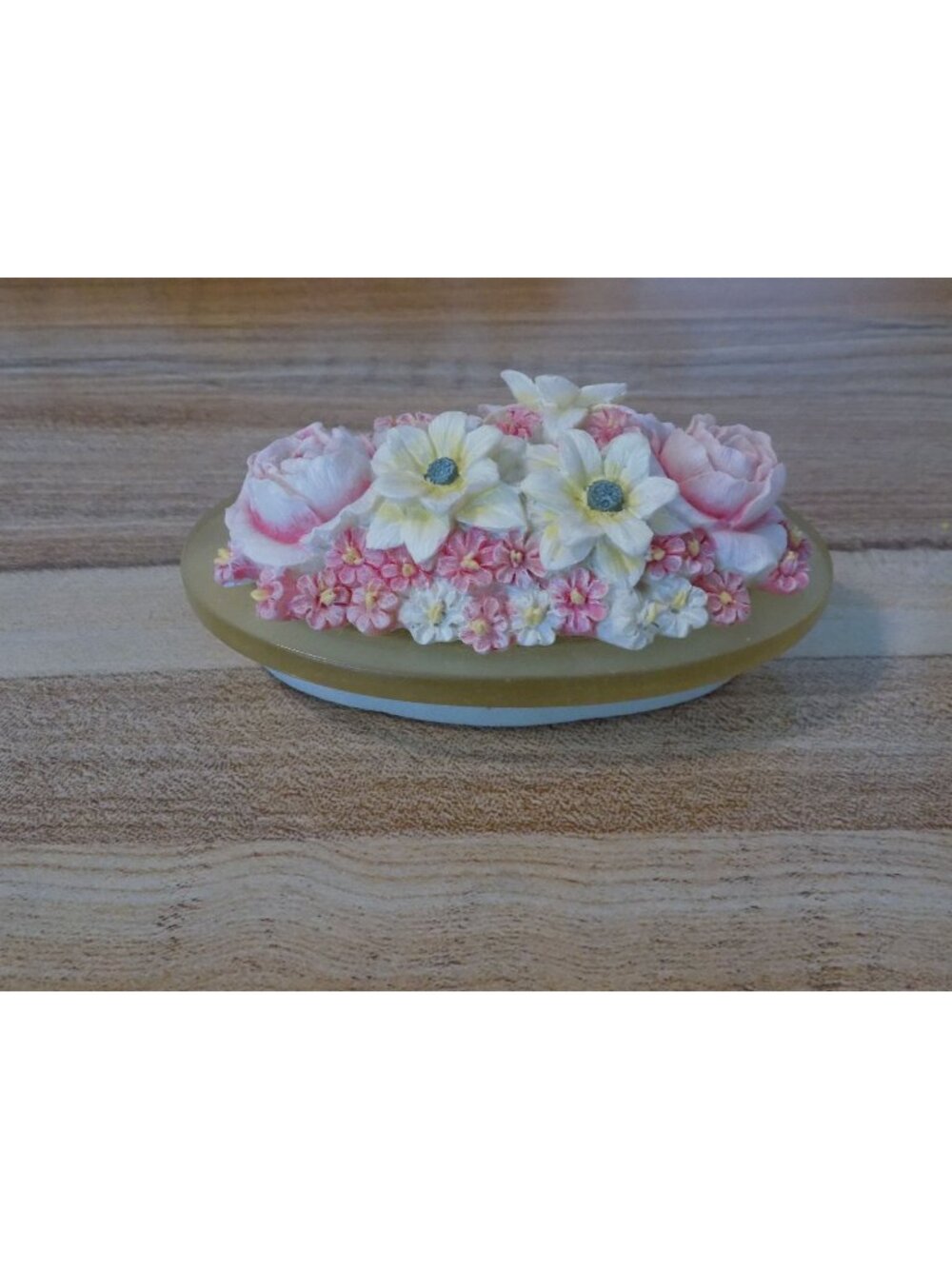 Our American Gift Fancy Flowers Teenie Oval Candle Topper